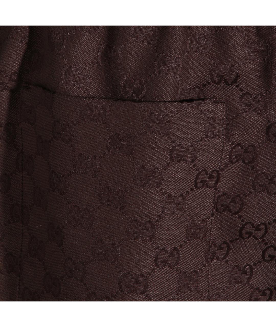 GUCCI Коричневые льняные шорты, фото 4