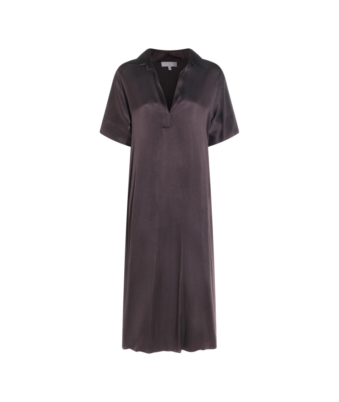 ANTONELLI FIRENZE Коричневое шелковое повседневное платье, фото 1