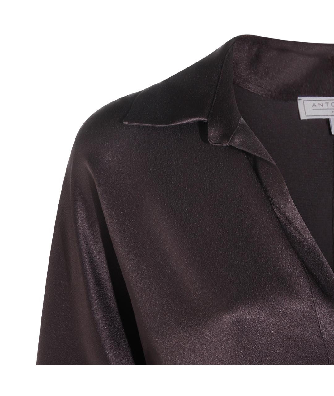 ANTONELLI FIRENZE Коричневое шелковое повседневное платье, фото 3