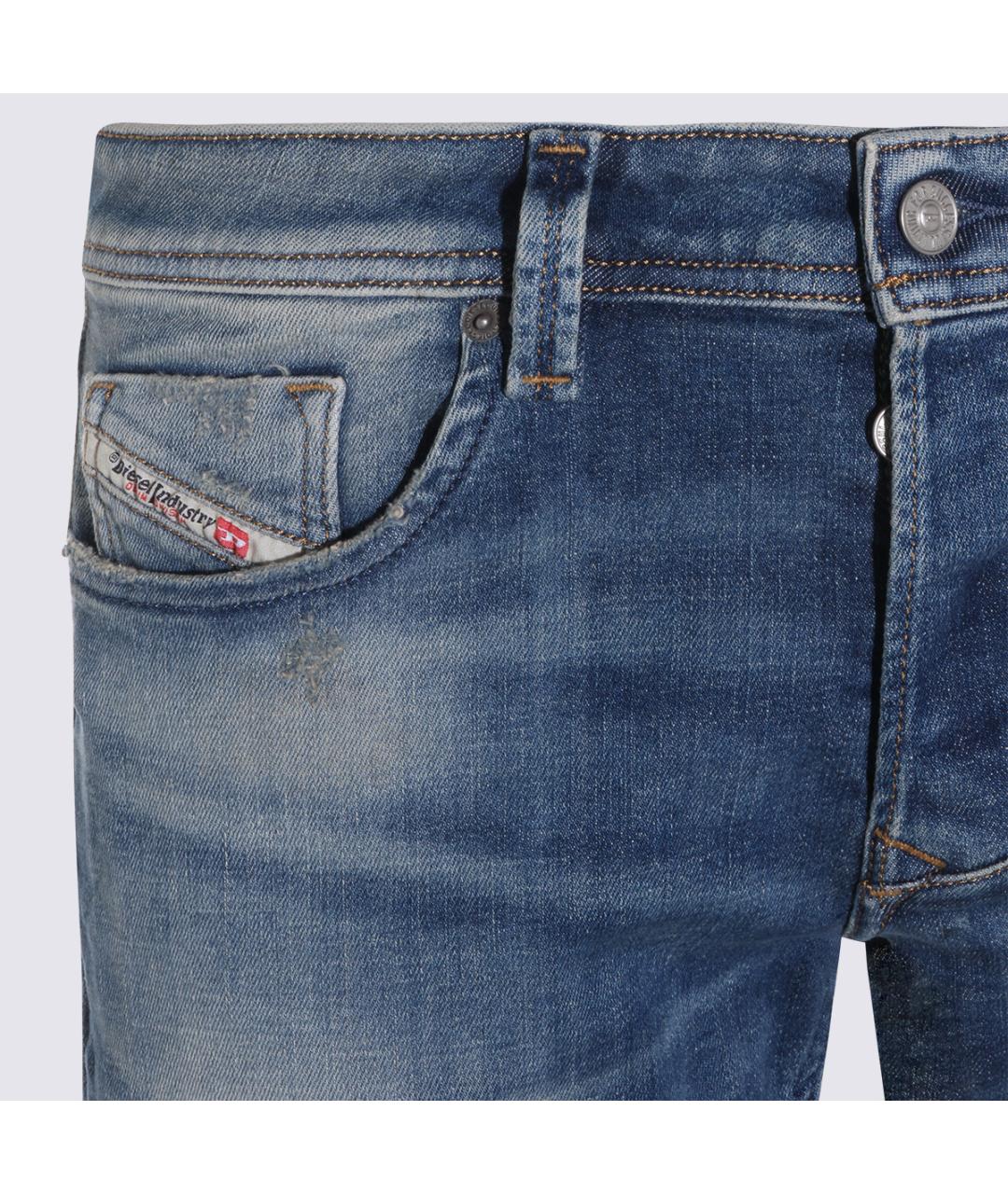 DIESEL Синие хлопковые прямые джинсы, фото 3