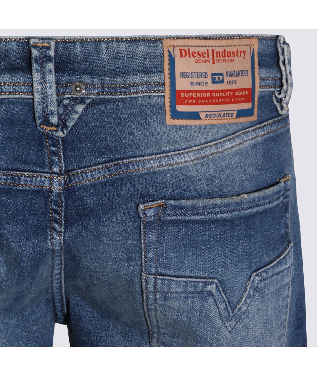 DIESEL Синие хлопковые прямые джинсы, фото 4