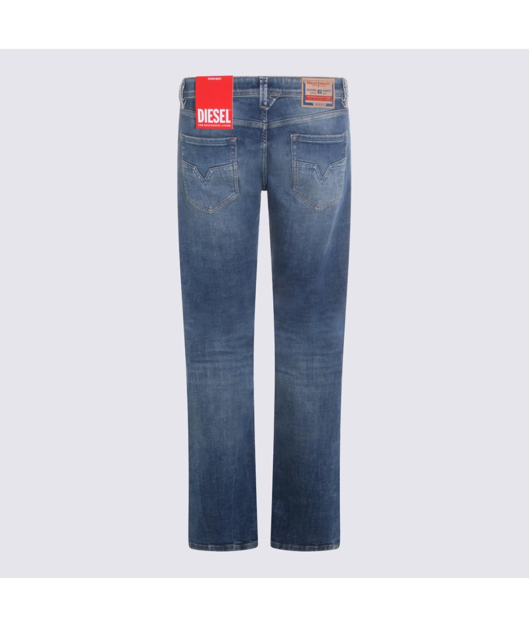 DIESEL Синие хлопковые прямые джинсы, фото 2