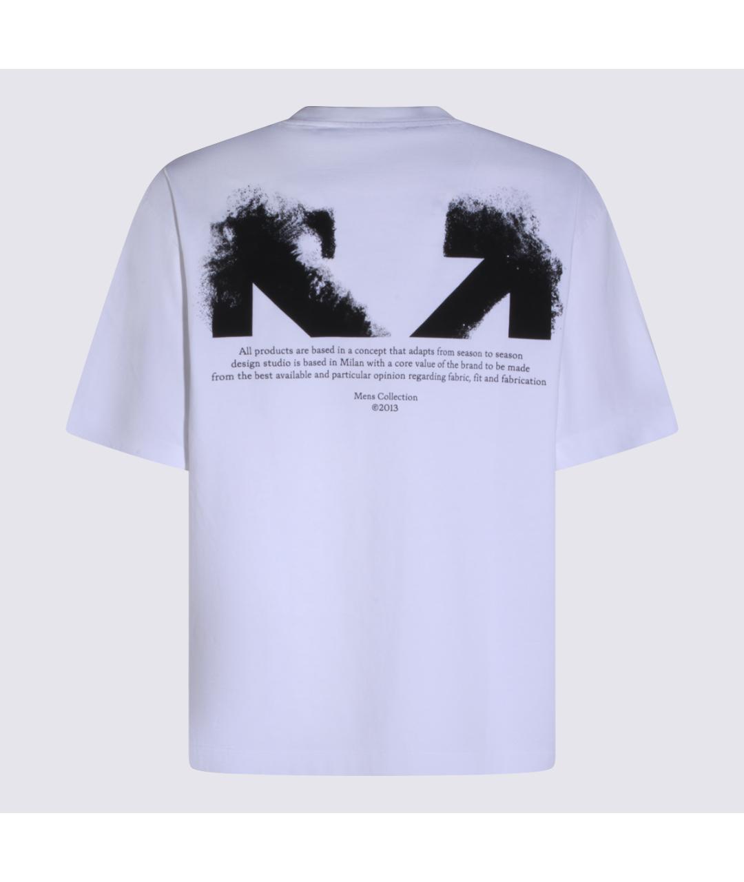 OFF-WHITE Белая хлопковая футболка, фото 2