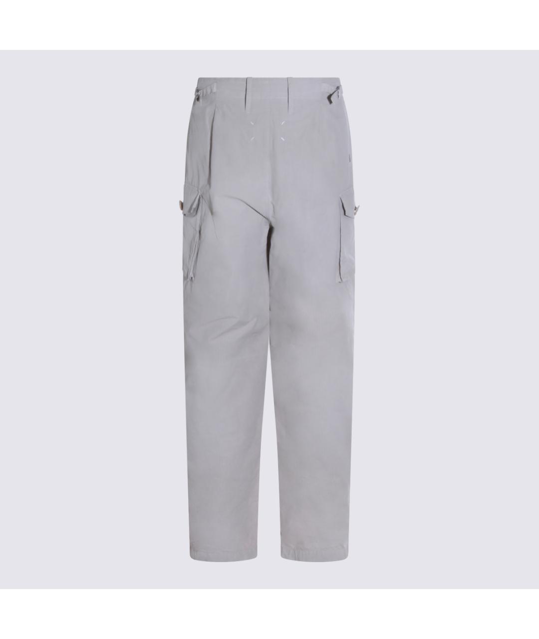 MAISON MARGIELA Серые хлопко-эластановые повседневные брюки, фото 2
