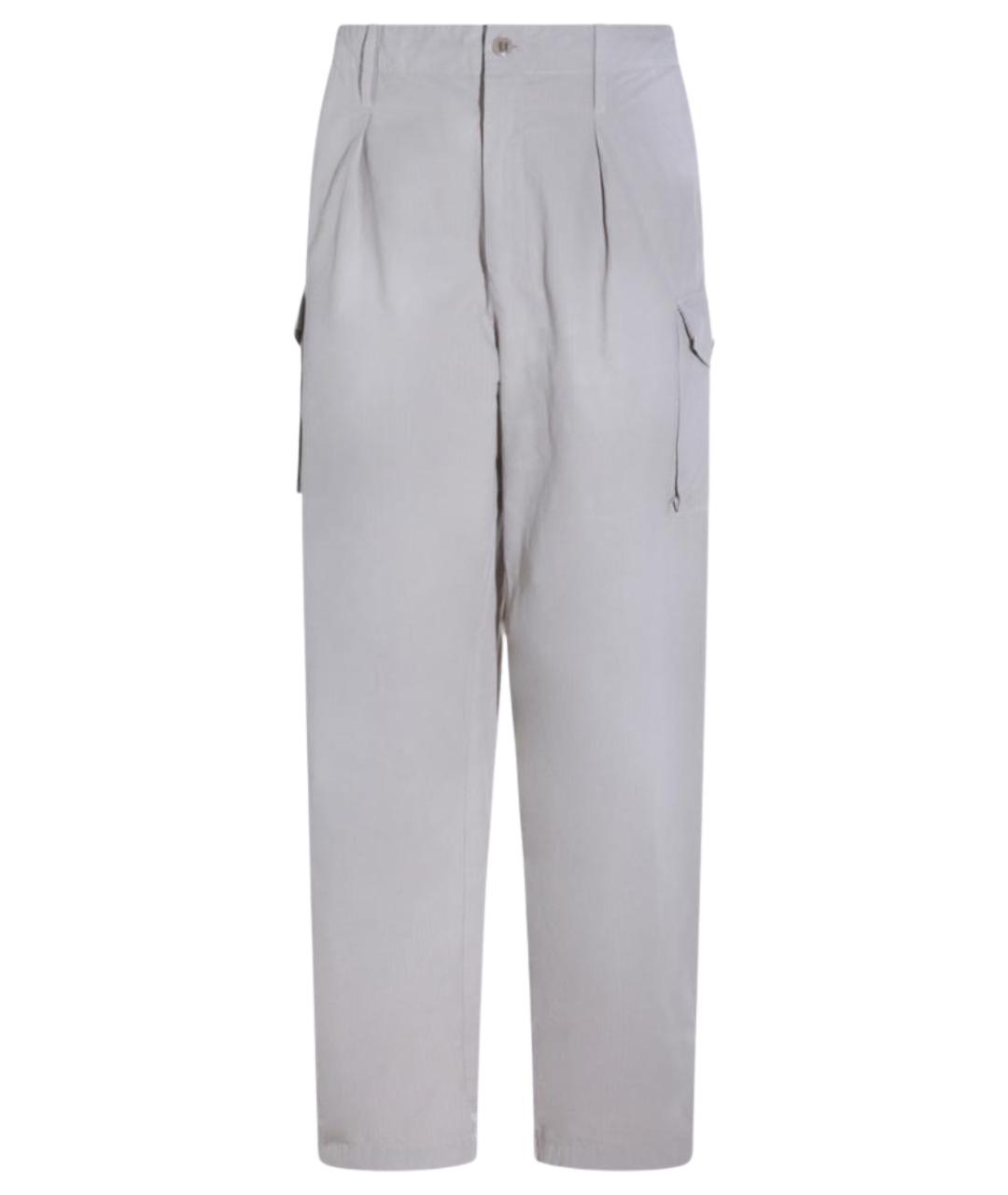 MAISON MARGIELA Серые хлопко-эластановые повседневные брюки, фото 1