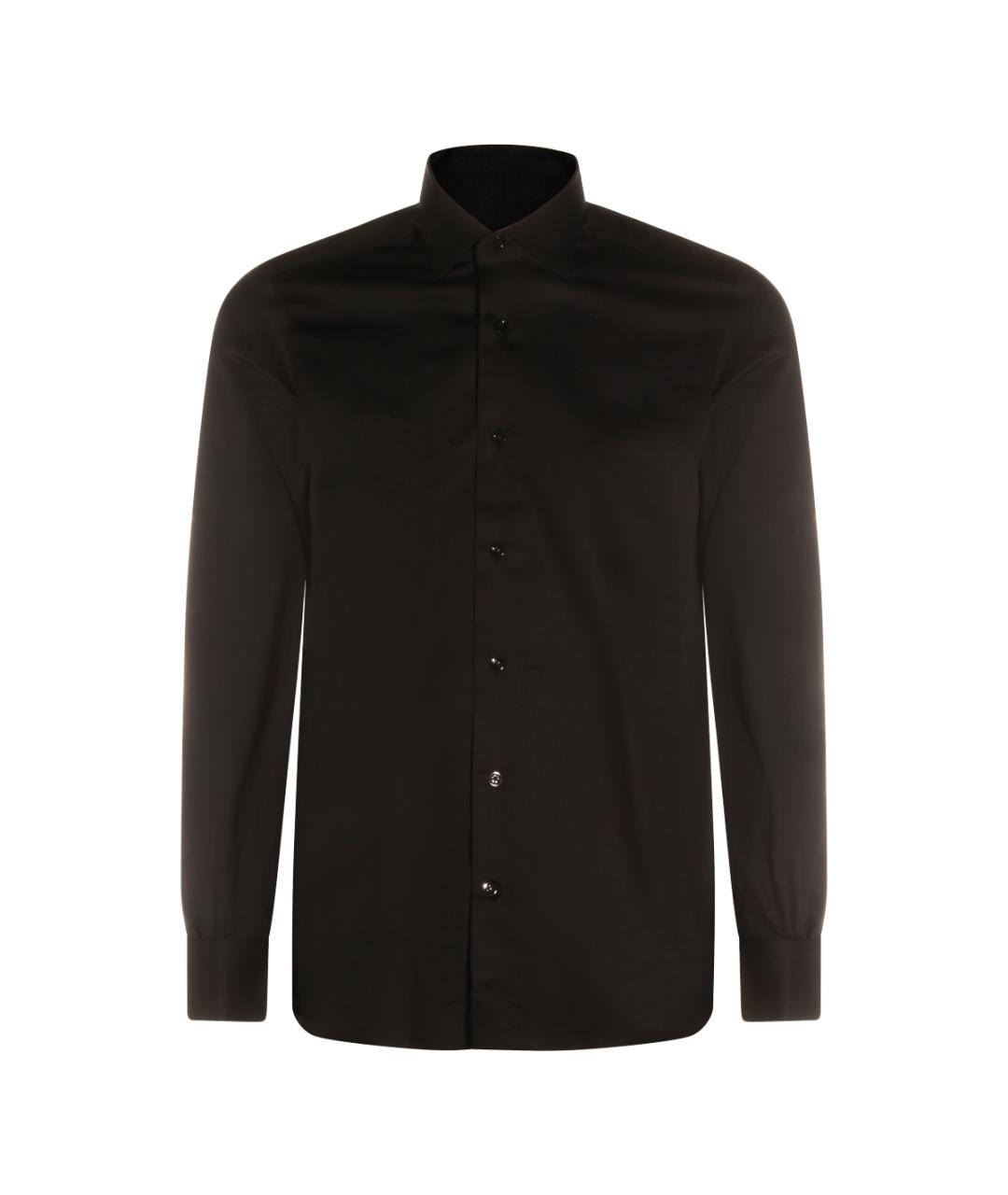 MAZZARELLI Черная хлопковая кэжуал рубашка, фото 1