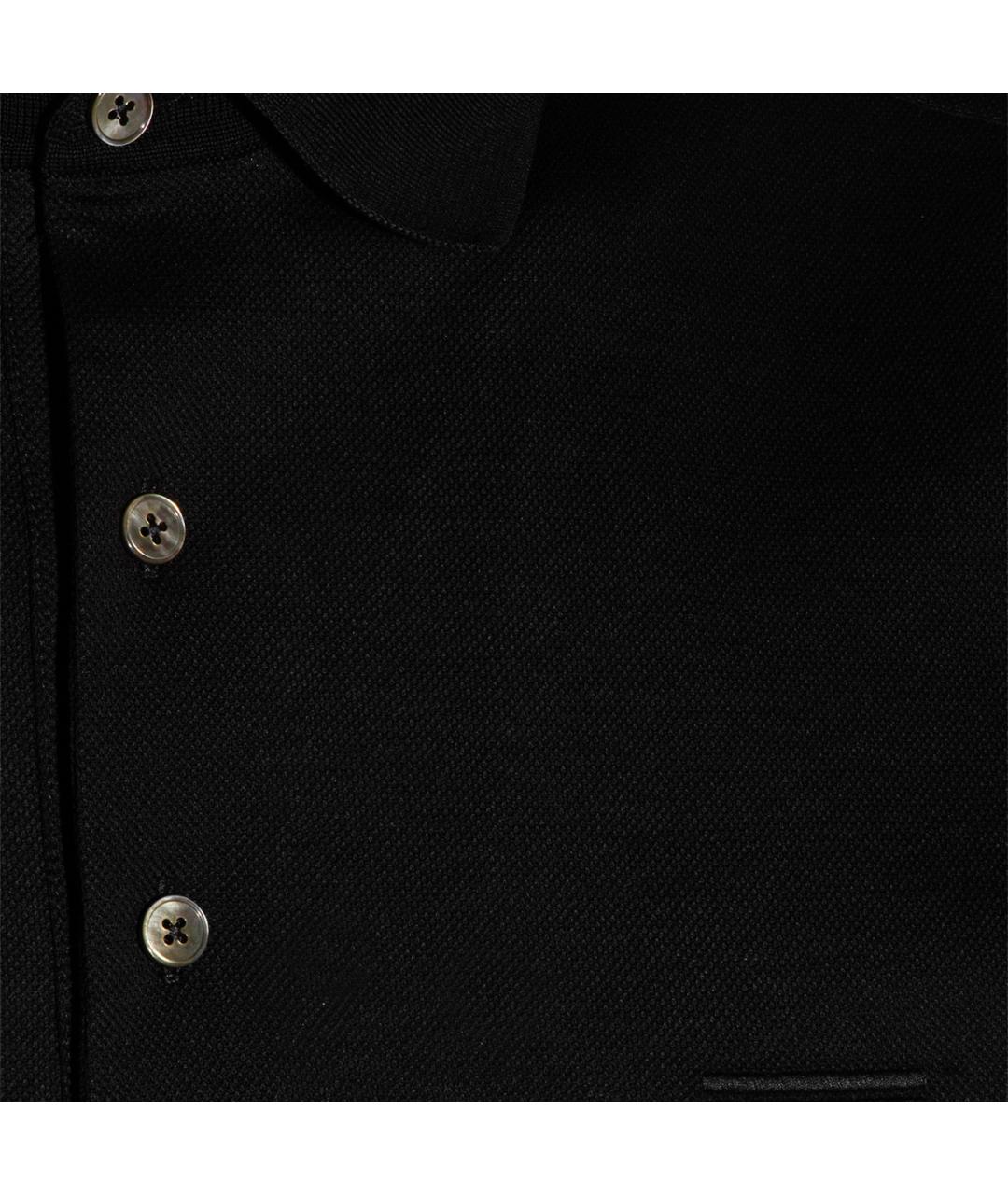 ZEGNA Черное хлопковое поло с коротким рукавом, фото 3