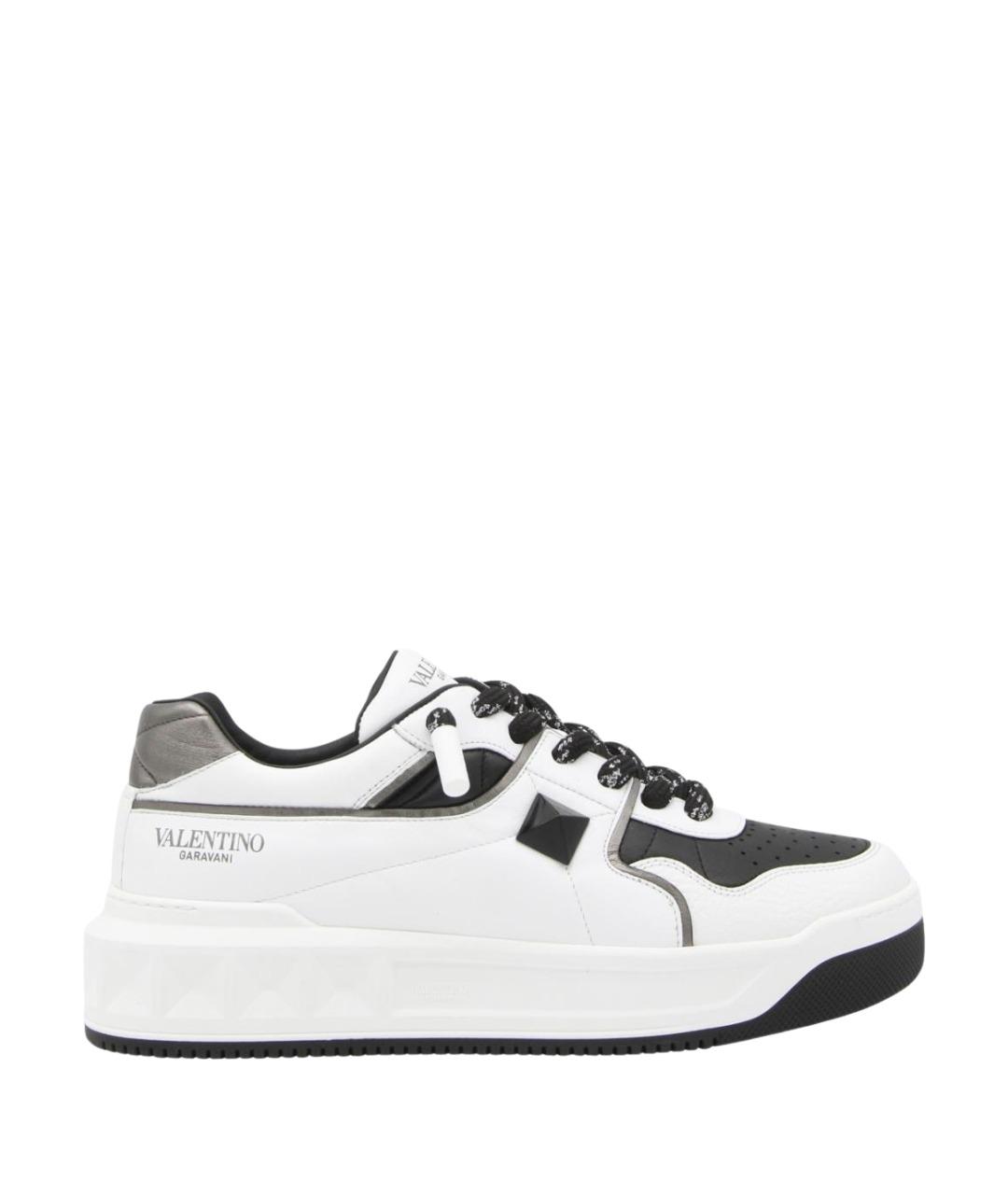VALENTINO Белые кожаные низкие кроссовки / кеды, фото 1