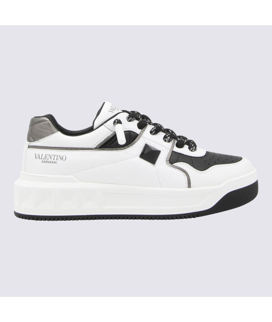 VALENTINO Белые кожаные низкие кроссовки / кеды, фото 3