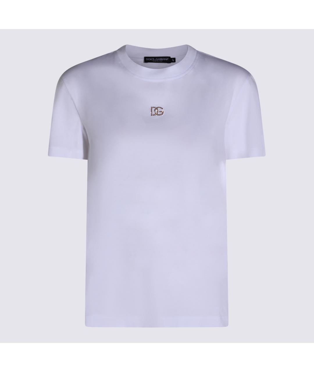 DOLCE&GABBANA Белая хлопковая футболка, фото 4