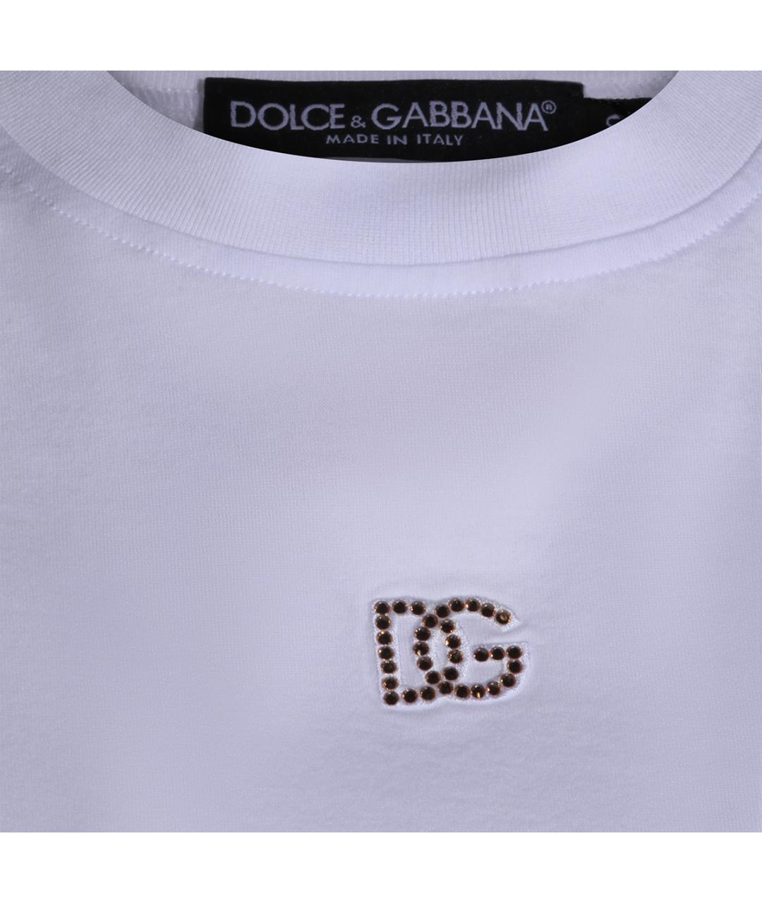 DOLCE&GABBANA Белая хлопковая футболка, фото 3