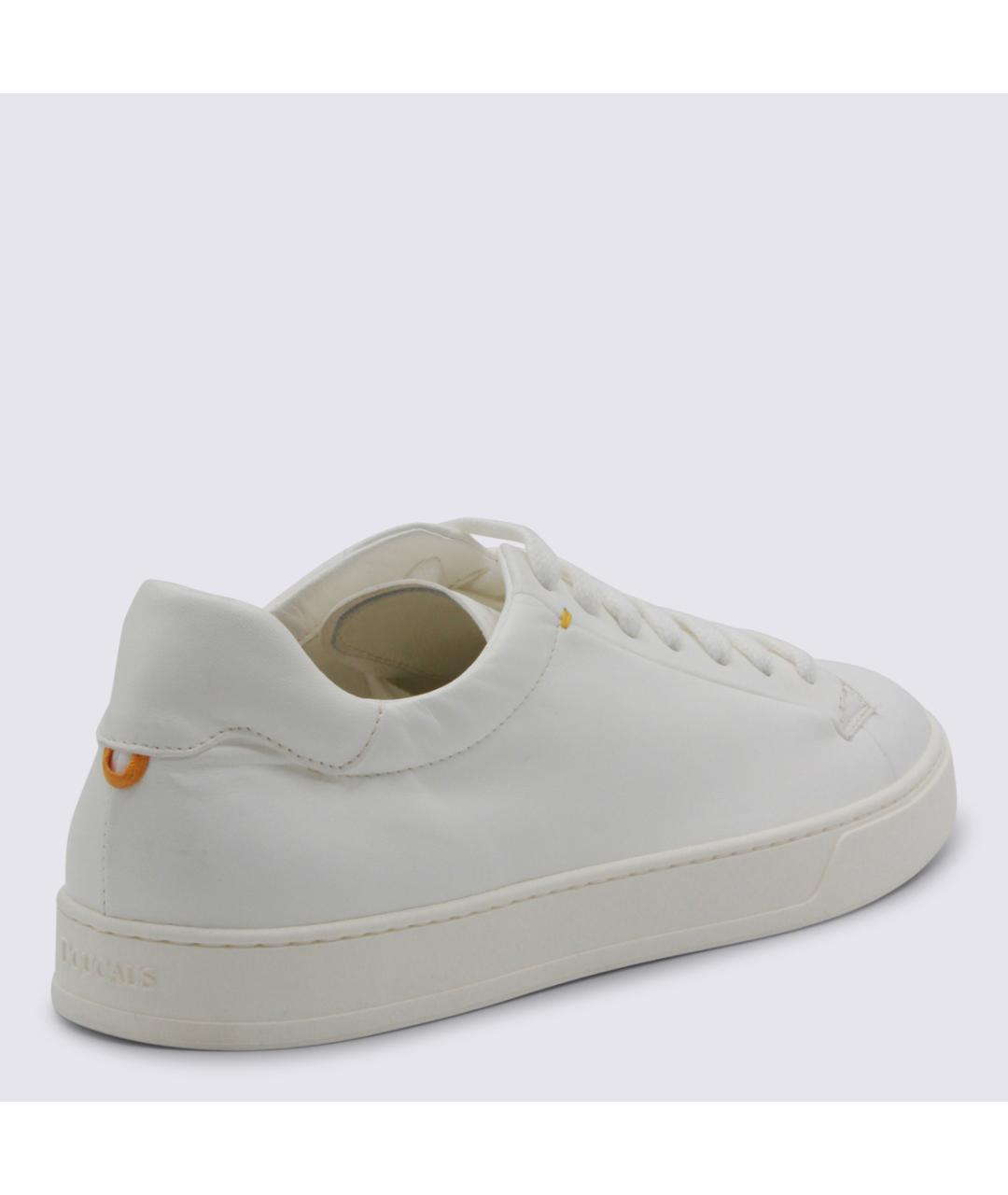 DOUCAL'S Белые кожаные низкие кроссовки / кеды, фото 3