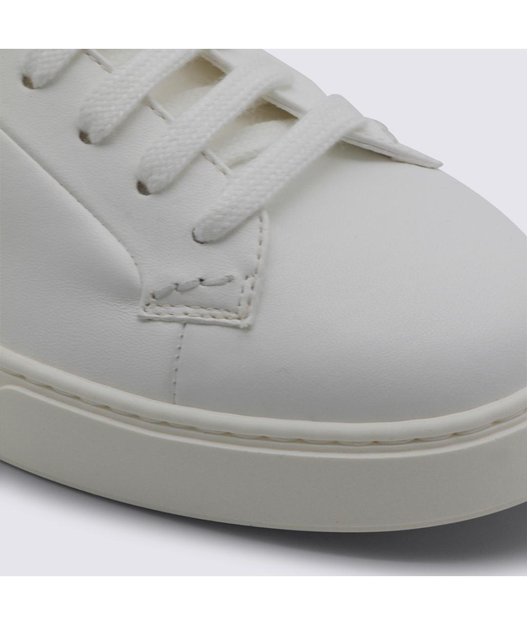 DOUCAL'S Белые кожаные низкие кроссовки / кеды, фото 4