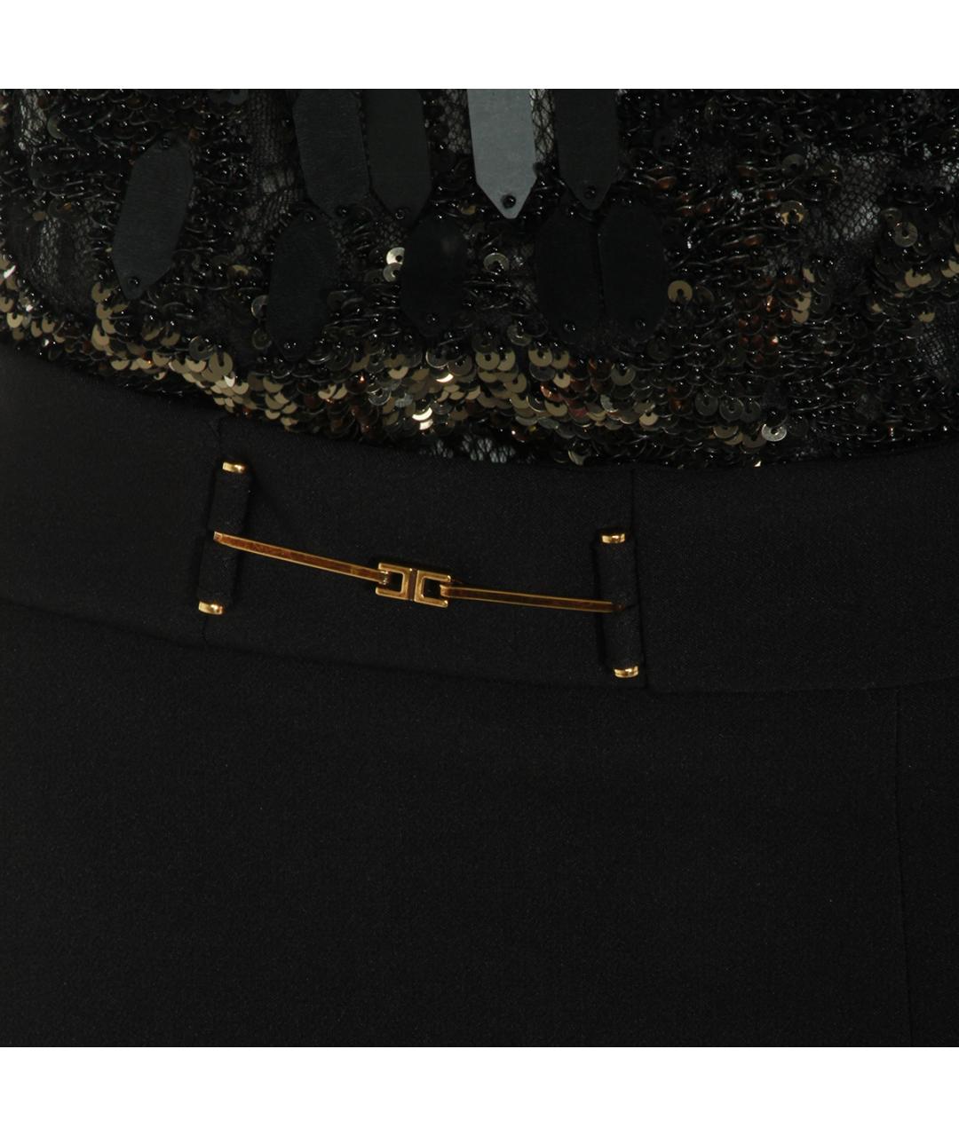 ELISABETTA FRANCHI Черный полиэстеровый комбинезон, фото 3