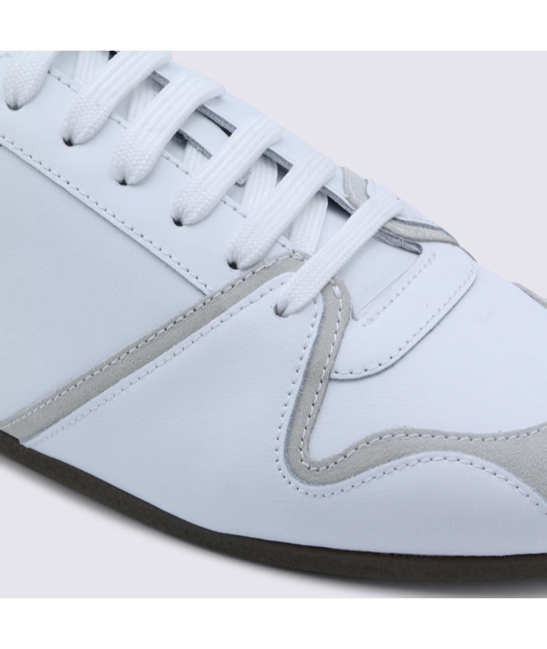 MOSCHINO Белые кожаные низкие кроссовки / кеды, фото 4