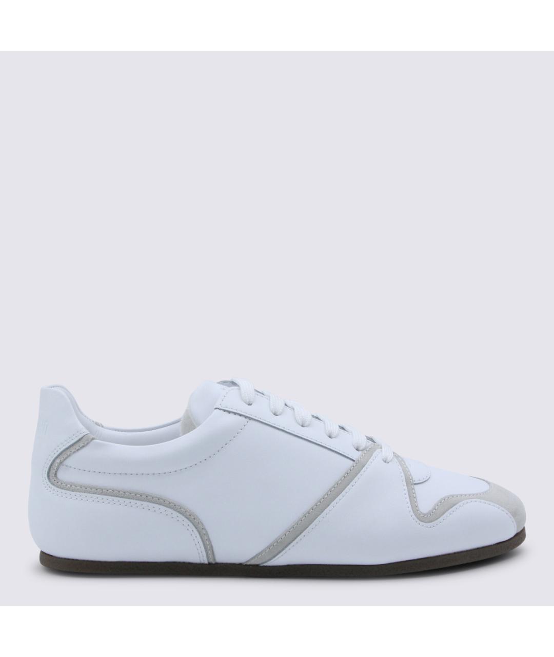 MOSCHINO Белые кожаные низкие кроссовки / кеды, фото 5