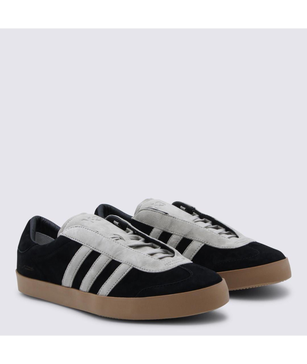 Y-3 Черные кожаные низкие кроссовки / кеды, фото 2