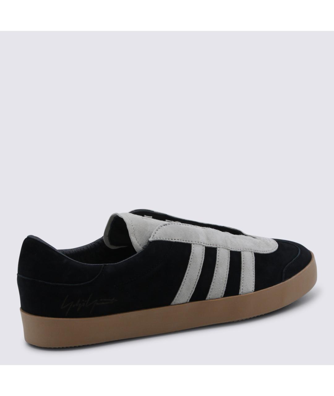 Y-3 Черные кожаные низкие кроссовки / кеды, фото 3