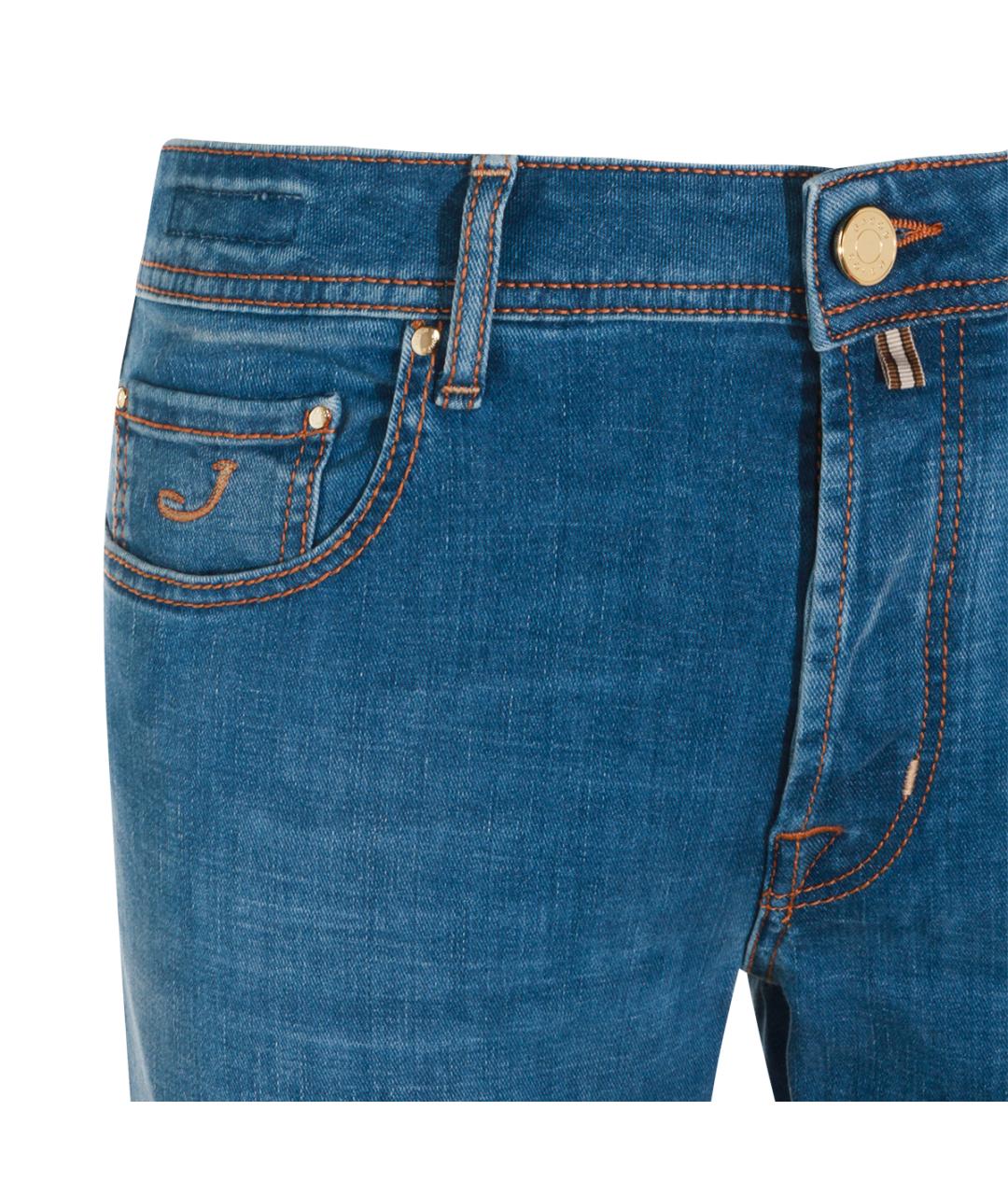 JACOB COHEN Синие хлопковые джинсы скинни, фото 3