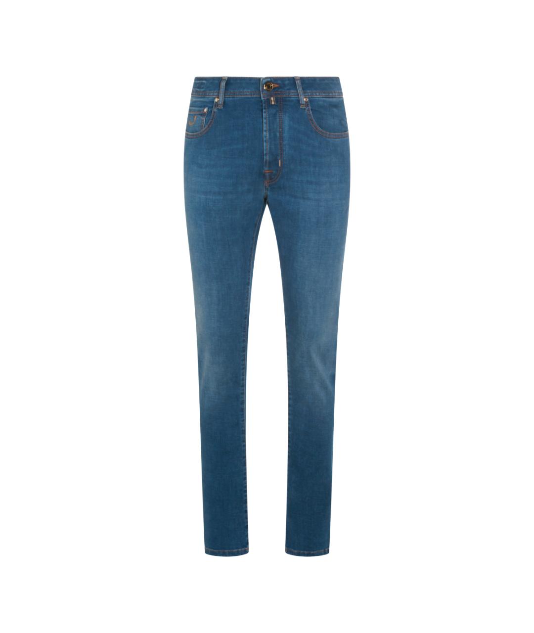 JACOB COHEN Синие хлопковые джинсы скинни, фото 1