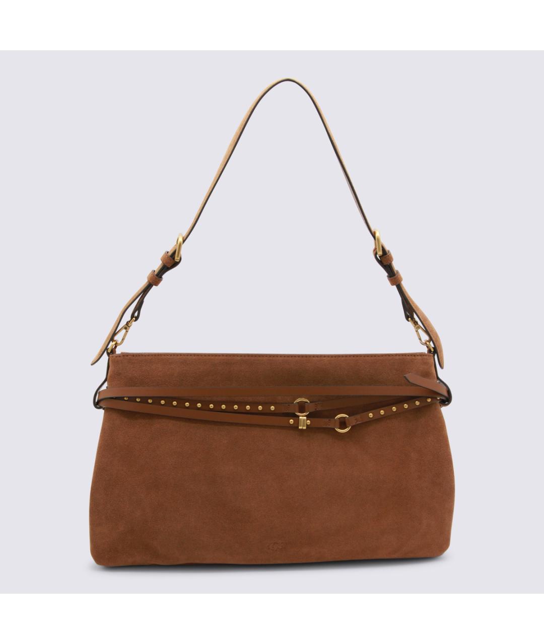 PINKO Коричневая замшевая сумка через плечо, фото 3