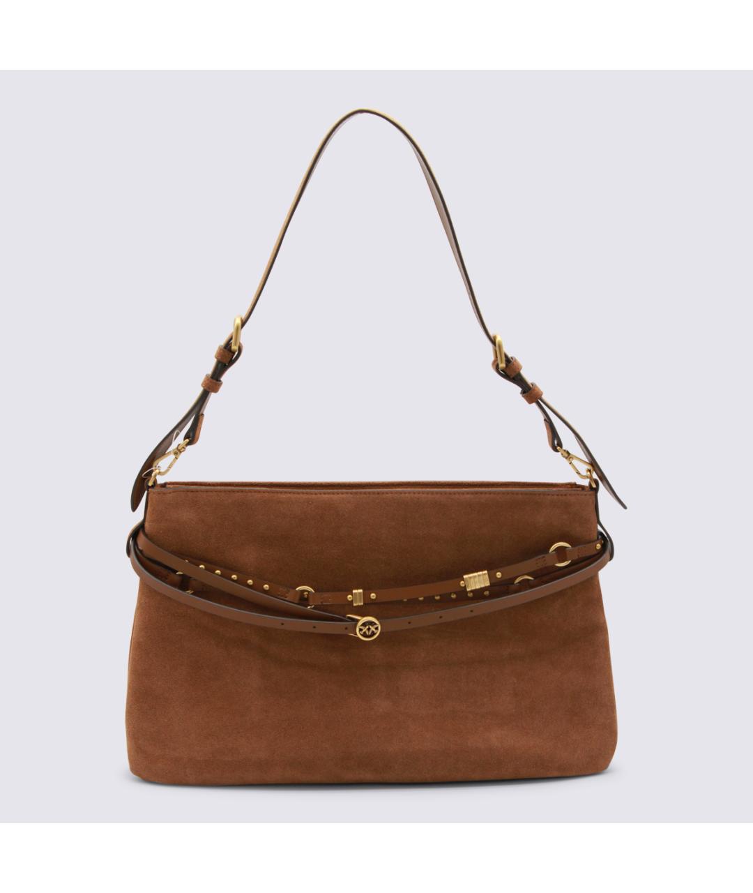 PINKO Коричневая замшевая сумка через плечо, фото 5