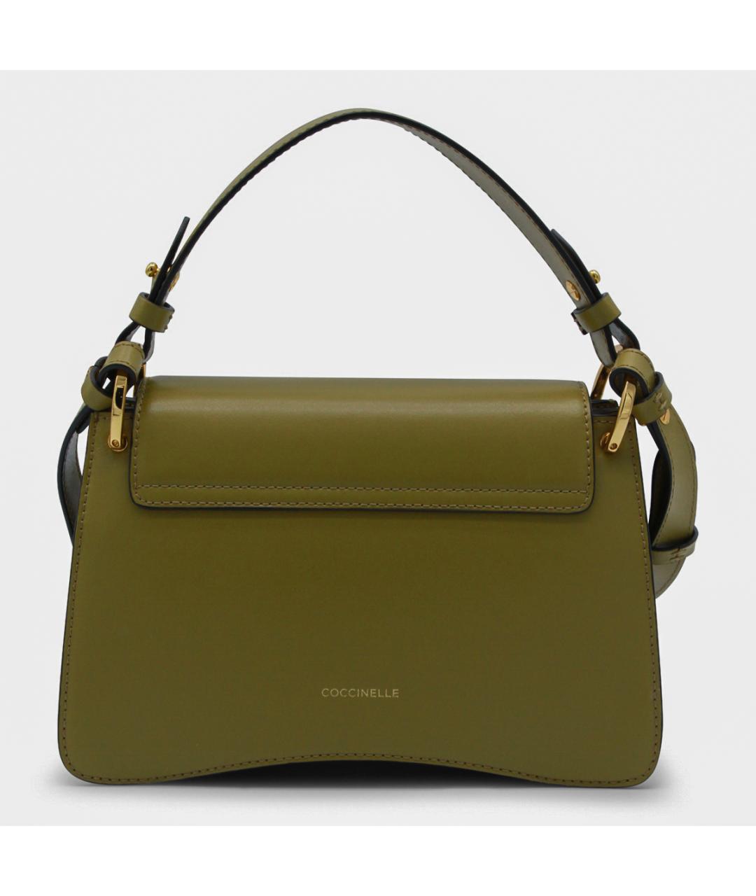 COCCINELLE Зеленая кожаная сумка через плечо, фото 3