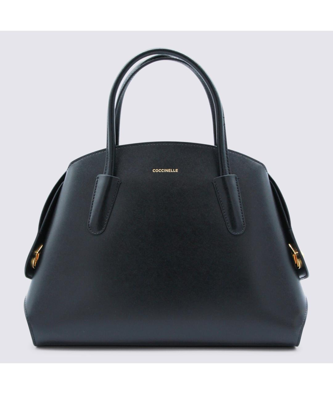 COCCINELLE Черная кожаная сумка тоут, фото 5