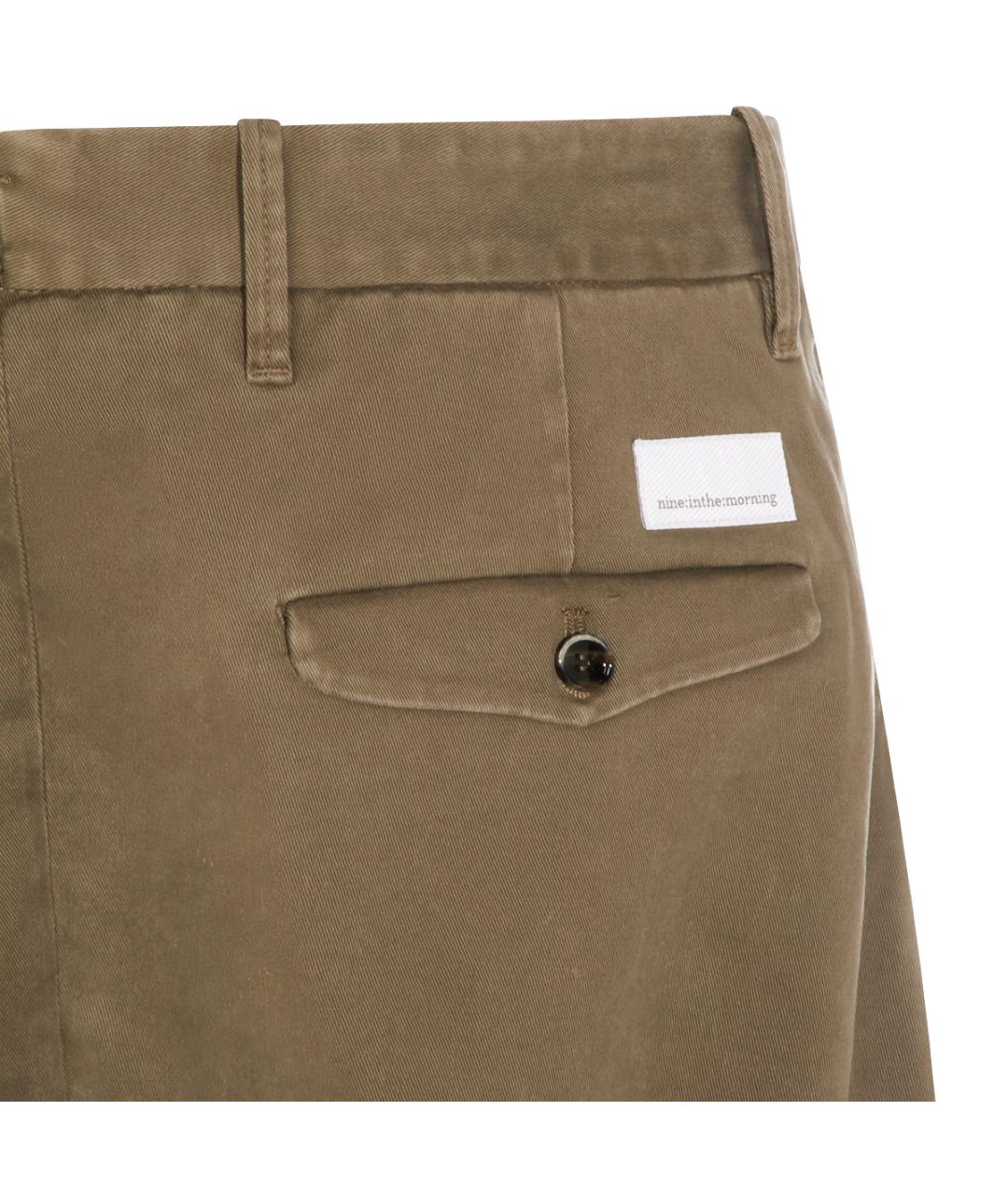 NINE IN THE MORNING Зеленые хлопковые повседневные брюки, фото 4