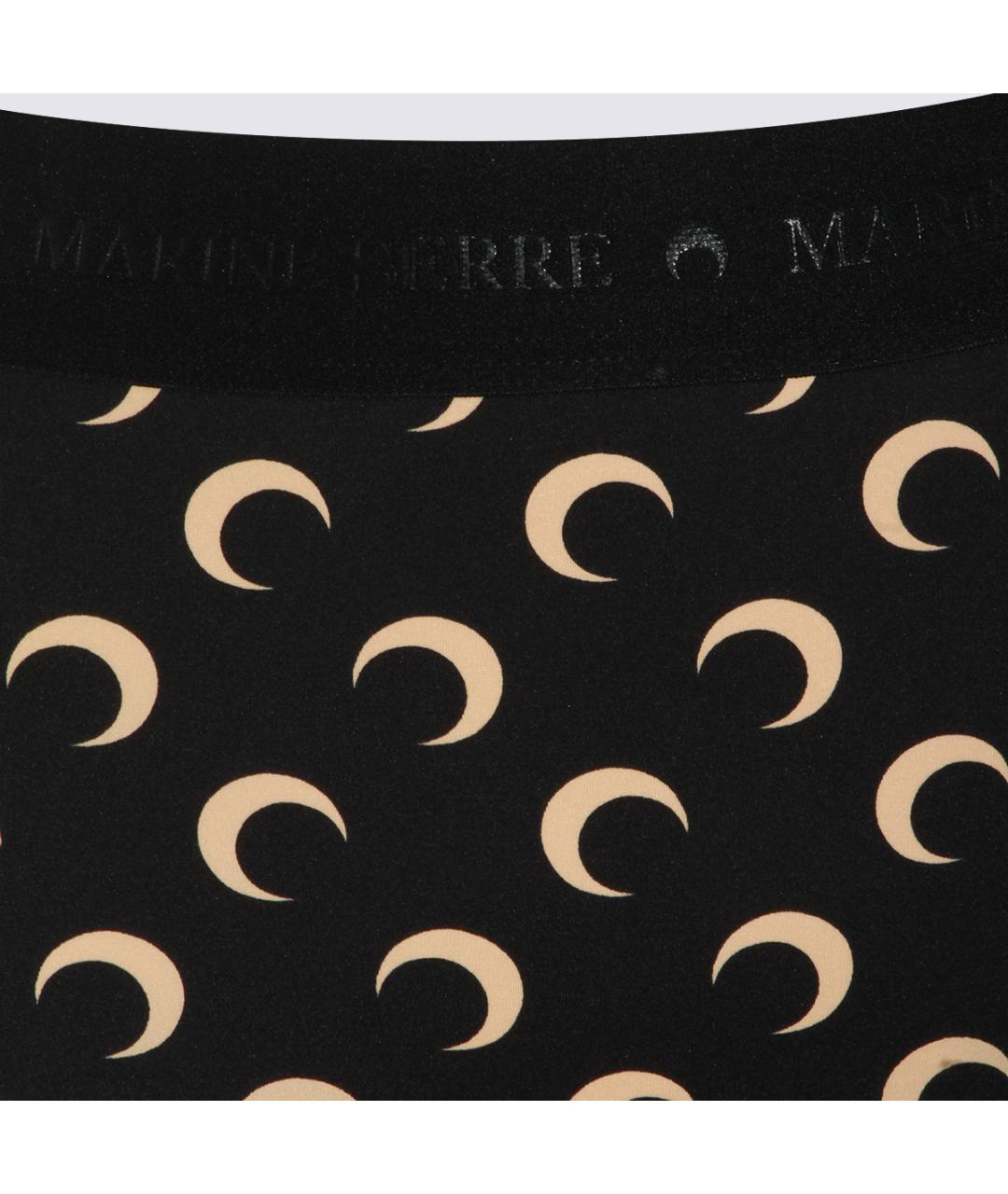 MARINE SERRE Черные полиамидовые леггинсы и велосипедки, фото 3