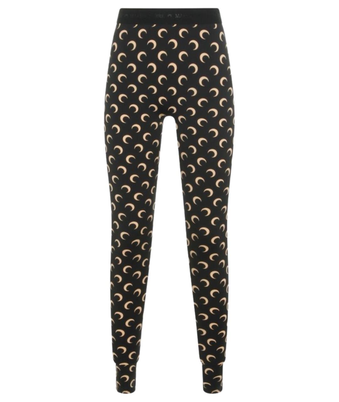 MARINE SERRE Черные полиамидовые леггинсы и велосипедки, фото 1