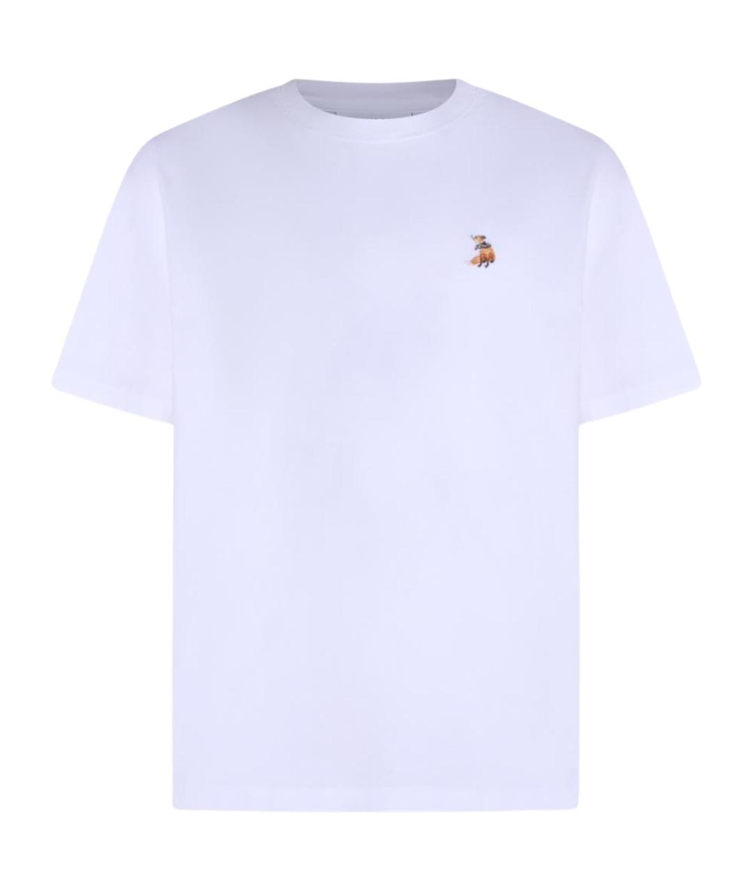 MAISON KITSUNE Белая хлопковая футболка, фото 1