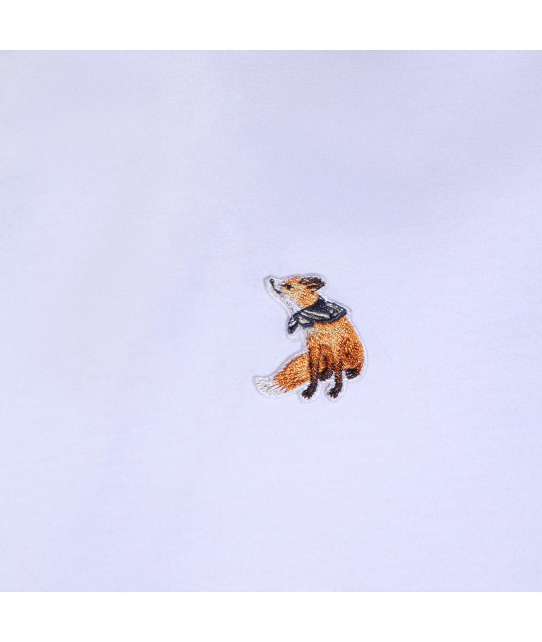 MAISON KITSUNE Белая хлопковая футболка, фото 3