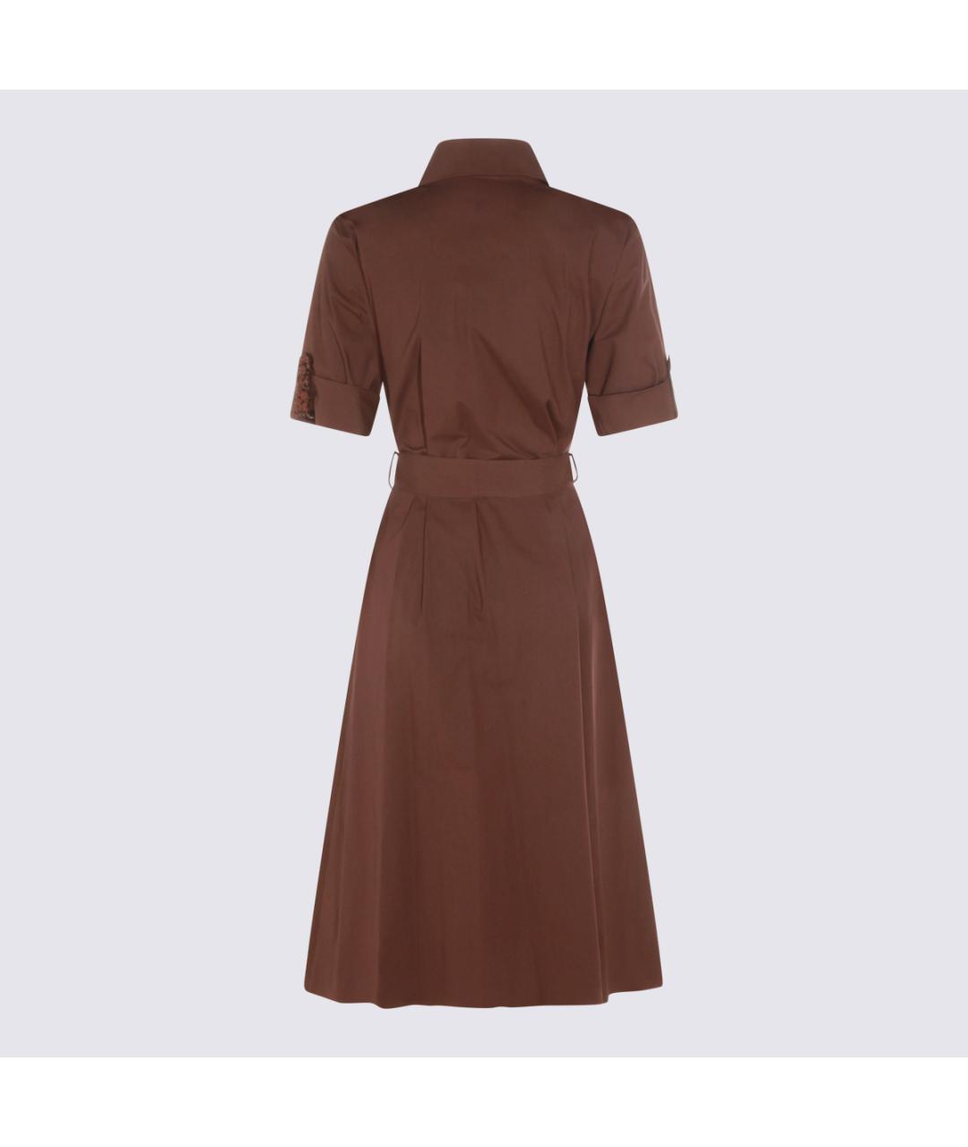 ANTONELLI FIRENZE Коричневое хлопковое повседневное платье, фото 2