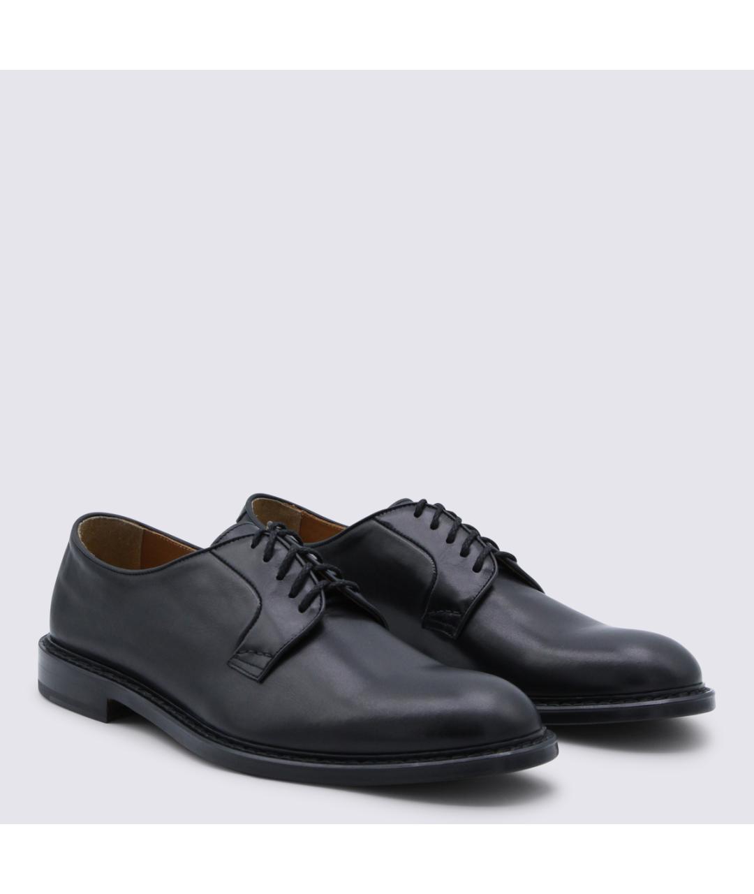 DOUCAL'S Черные кожаные низкие ботинки, фото 2