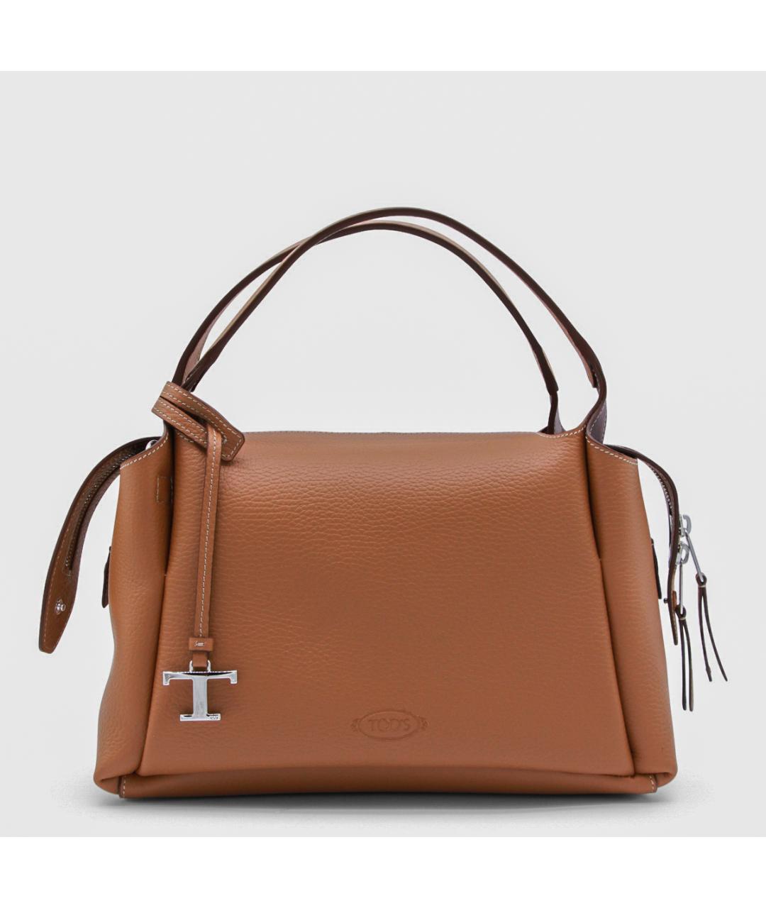 TOD'S Бежевая кожаная сумка тоут, фото 5