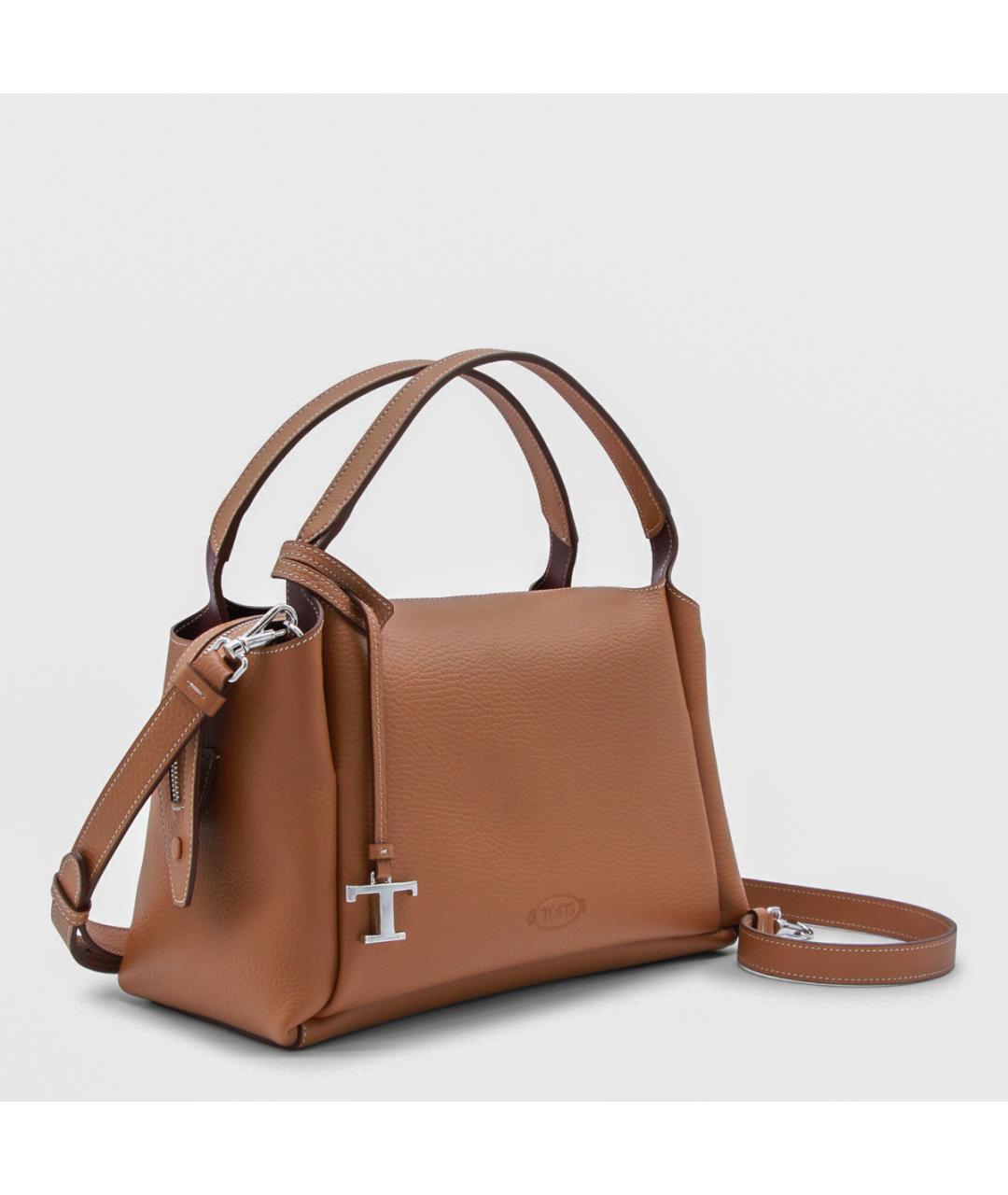 TOD'S Бежевая кожаная сумка тоут, фото 2