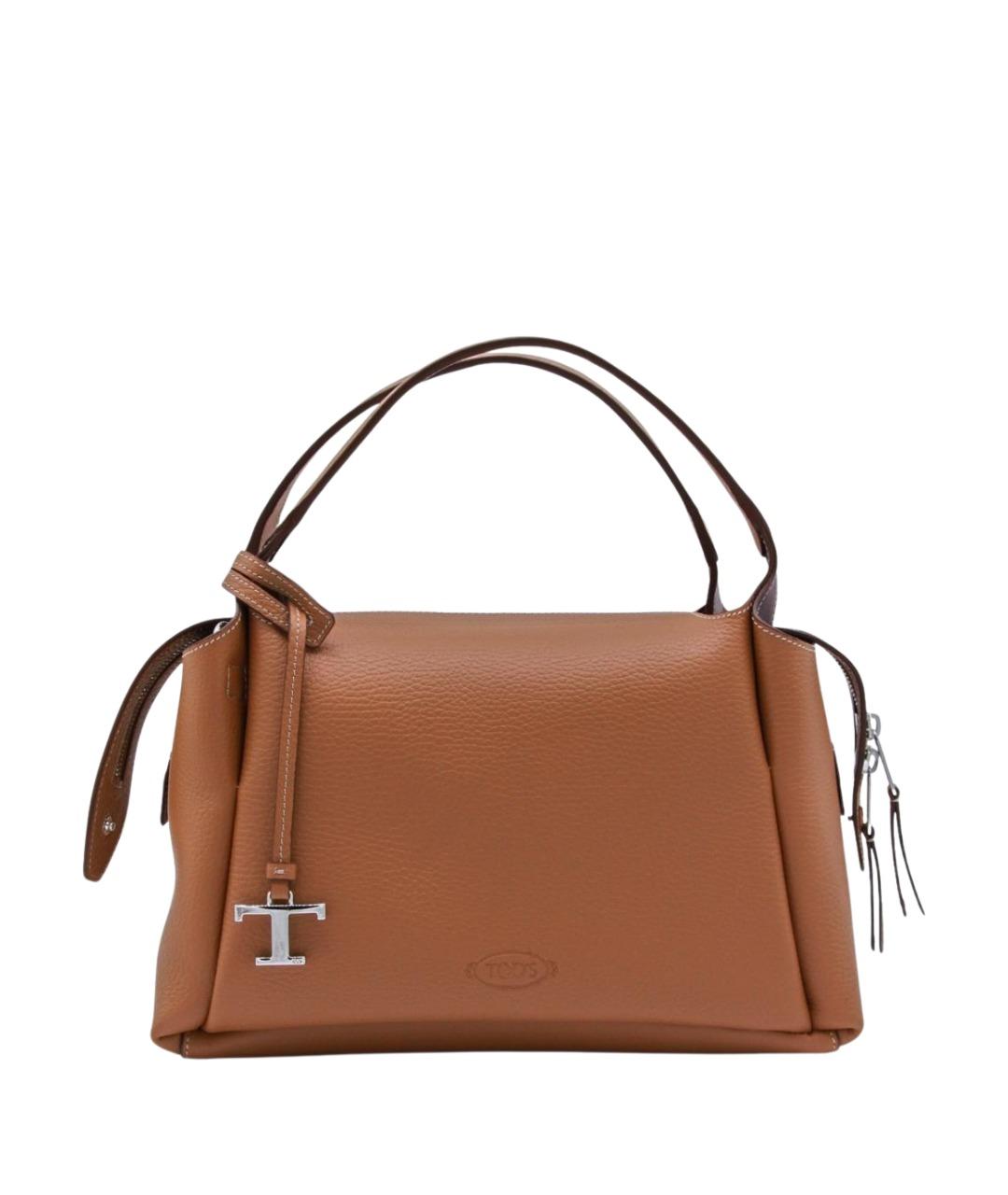 TOD'S Бежевая кожаная сумка тоут, фото 1