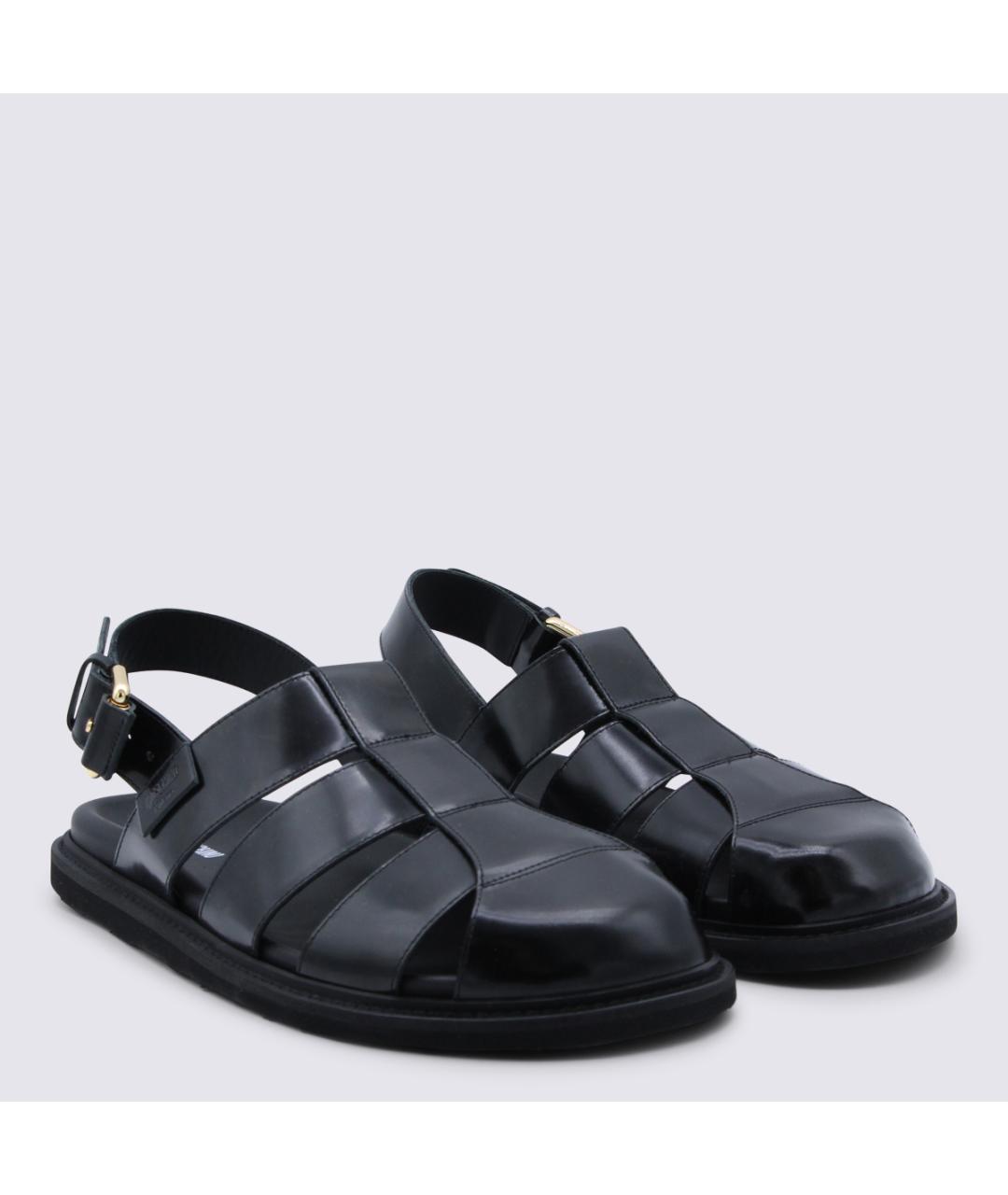 MOSCHINO Черные кожаные сандалии, фото 2