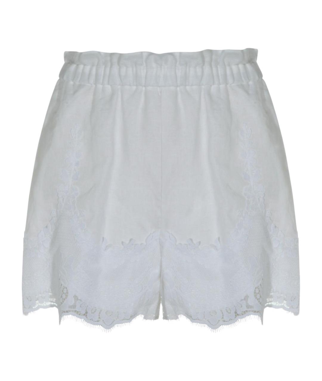 TWIN-SET Белые льняные шорты, фото 1