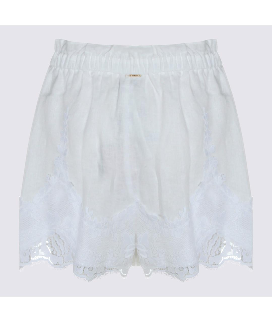 TWIN-SET Белые льняные шорты, фото 2