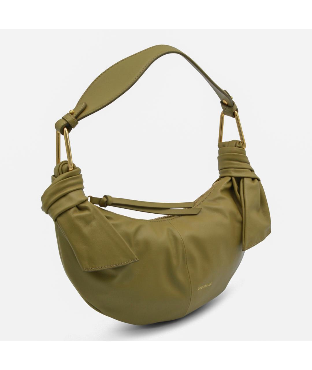 COCCINELLE Зеленая кожаная сумка через плечо, фото 2