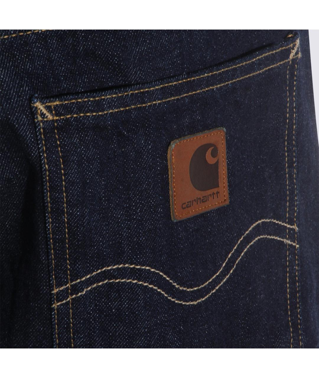 CARHARTT WIP Синие хлопковые прямые джинсы, фото 4
