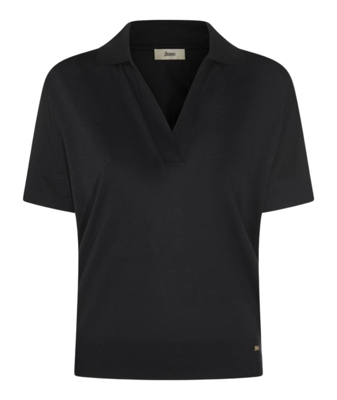 HERNO Синяя хлопковая футболка, фото 1