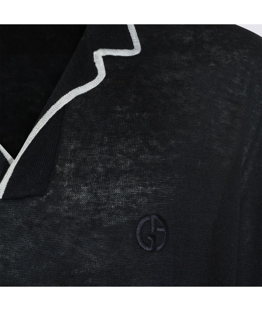 GIORGIO ARMANI Синее поло с длинным рукавом, фото 3