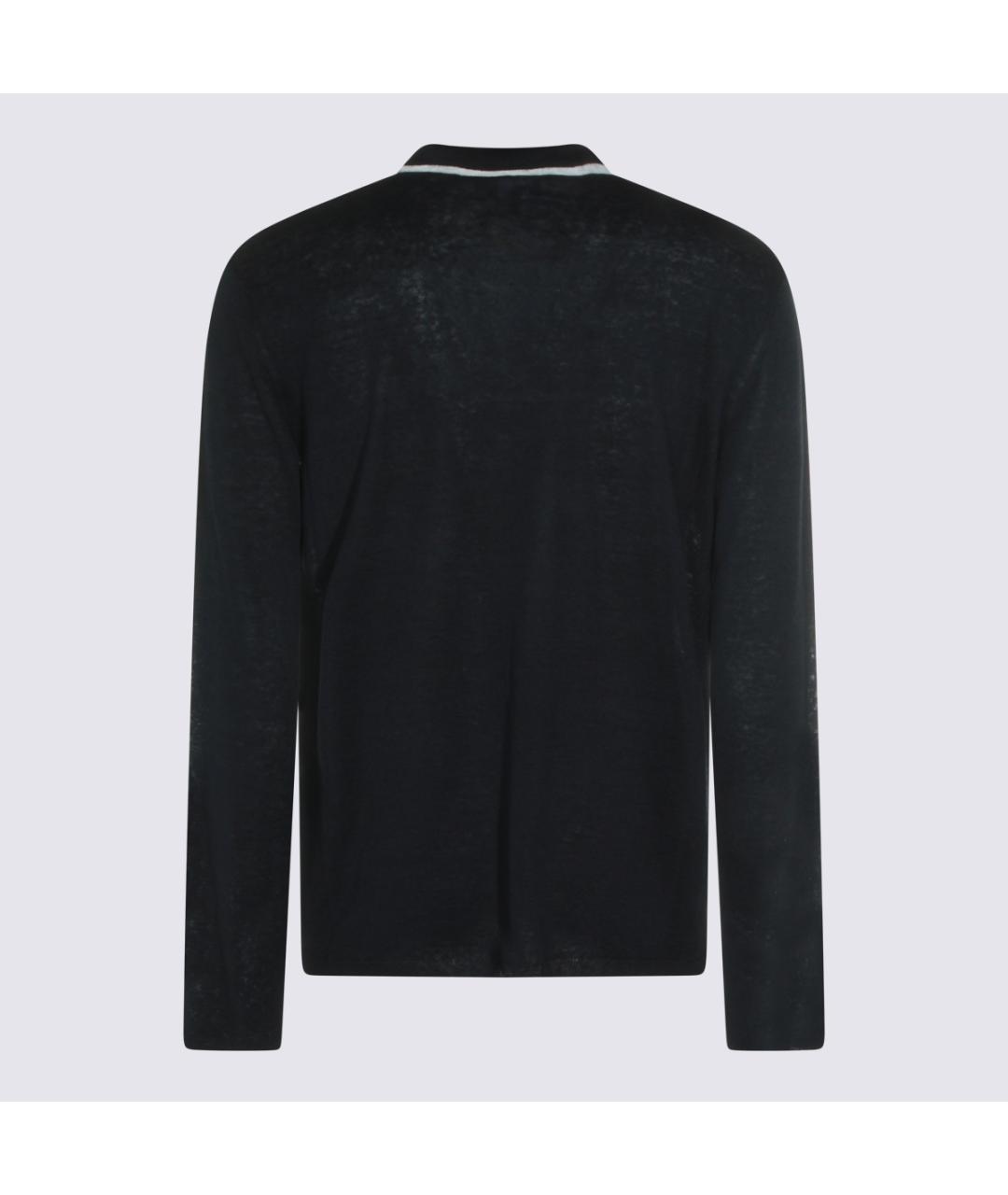 GIORGIO ARMANI Синее поло с длинным рукавом, фото 2