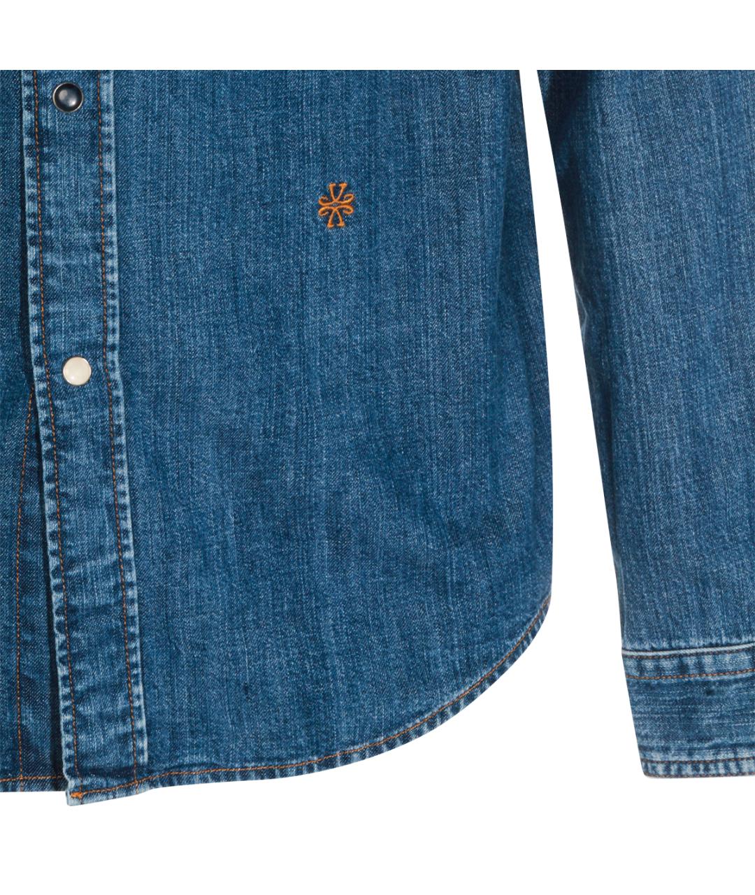 JACOB COHEN Синяя хлопковая кэжуал рубашка, фото 4