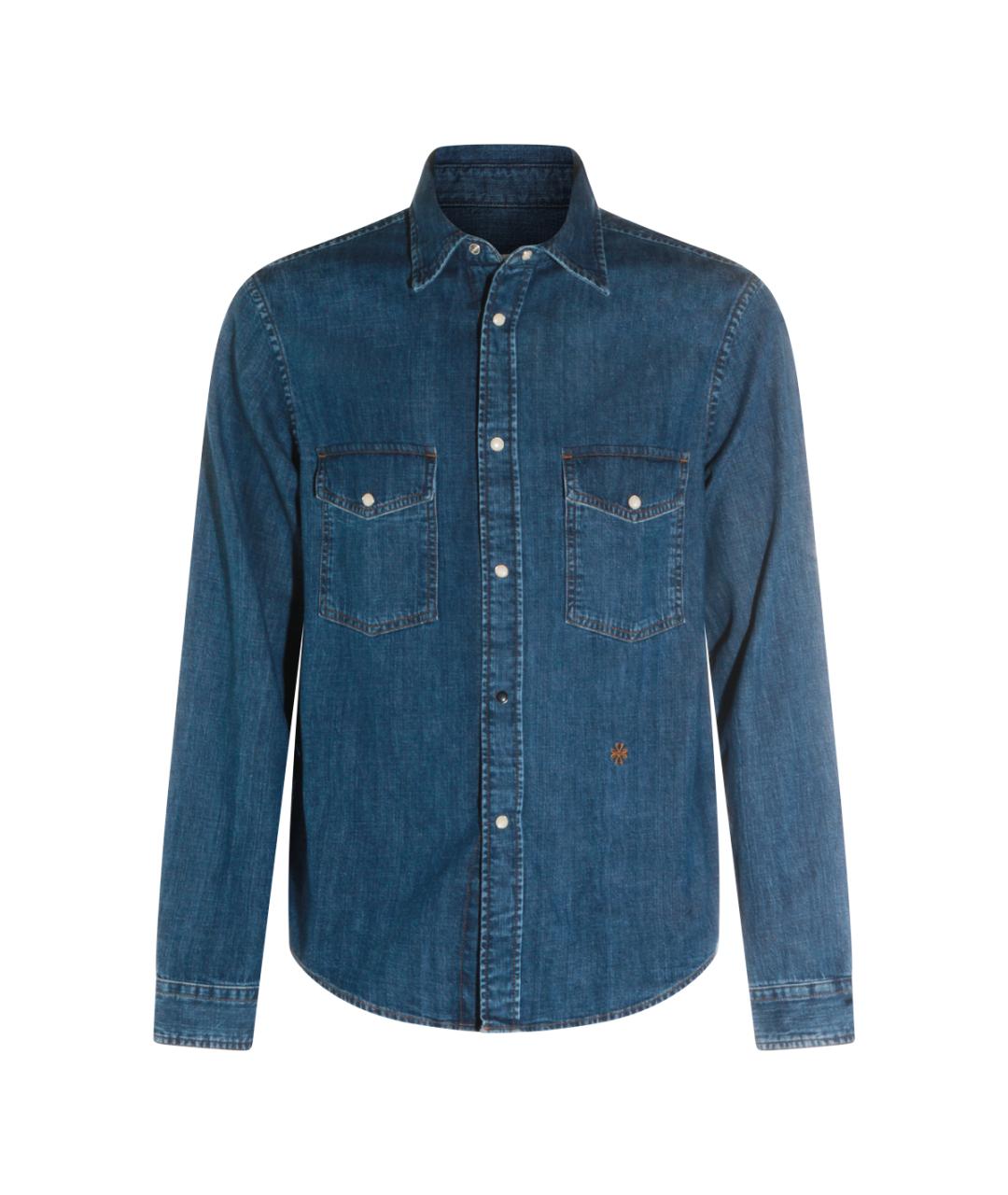 JACOB COHEN Синяя хлопковая кэжуал рубашка, фото 1