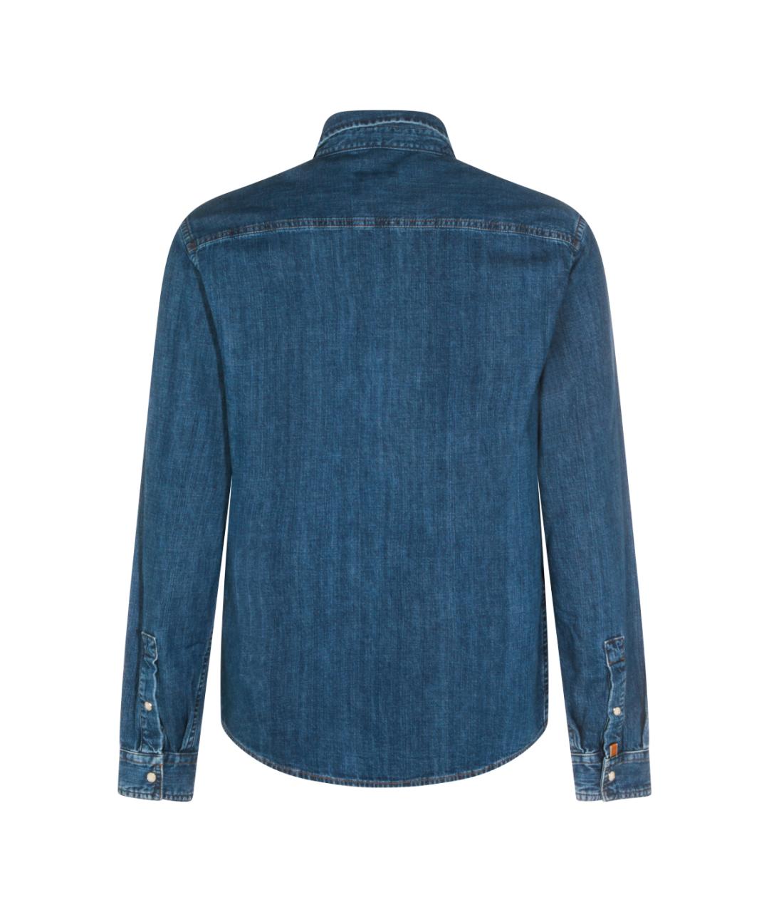 JACOB COHEN Синяя хлопковая кэжуал рубашка, фото 2