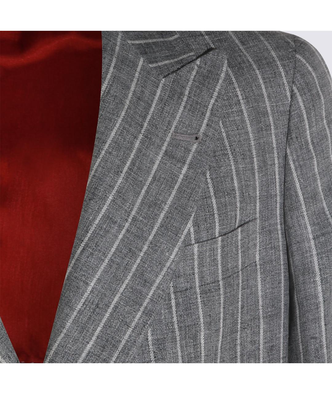 BRUNELLO CUCINELLI Серый льняной пиджак, фото 3